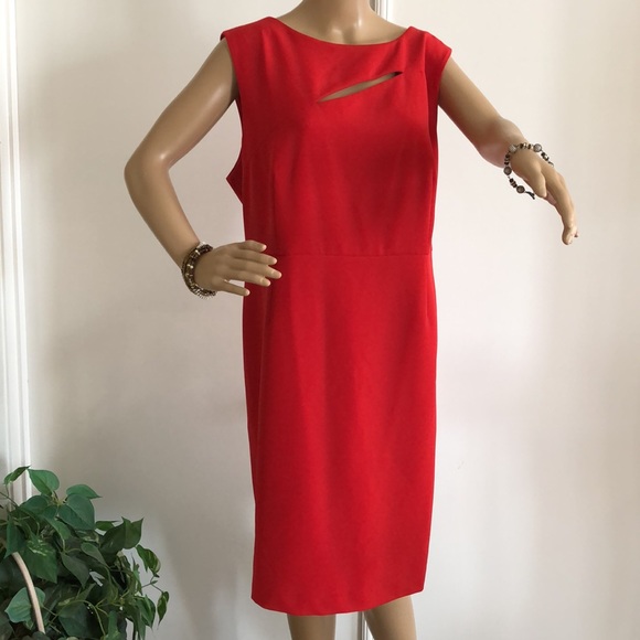 Alessa W Designer Collection Style Sz 16P Chic shift-style vent cutout neckline - Picture 2 of 9